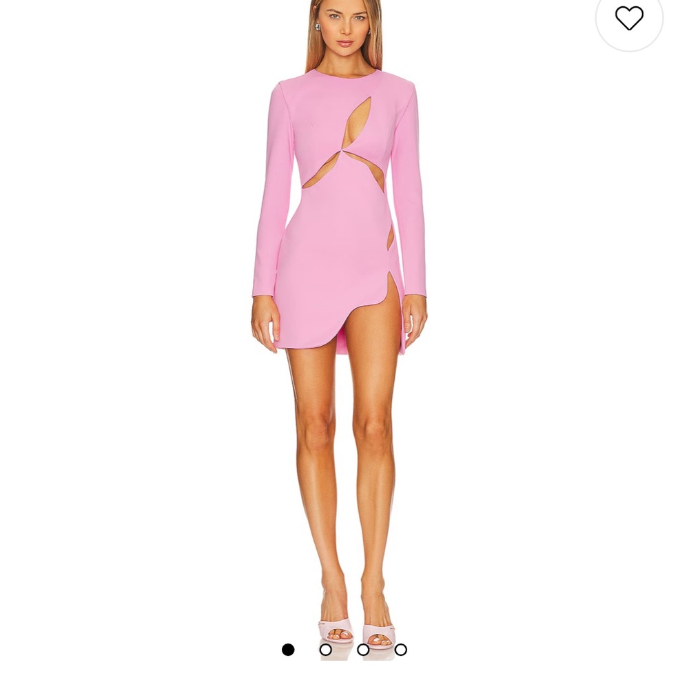 REVOLVE Pink Long Sleeve Cut-Out Dress